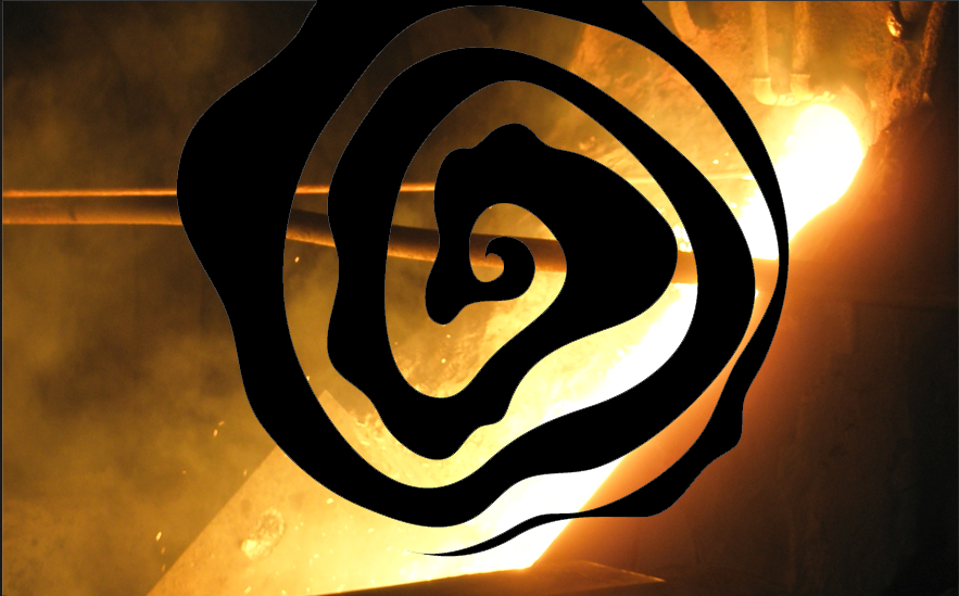 Jernrosa-logo med flamme